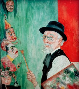 Selvportræt med masker. 1936 (olie på panel)