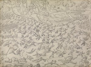 The Dissolute Mercenaries (blyant på papir) af James Ensor