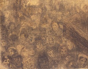 De livlige og strålende: Kristi indtog i Jerusalem (conte) af James Ensor