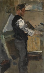 Willy Finch i atelieret af James Ensor