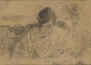 Kvinde, der skriver et brev (Ensors søster) af James Ensor