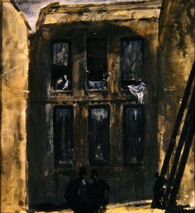 Gadebillede, ca. 1910 (gouache på papir)