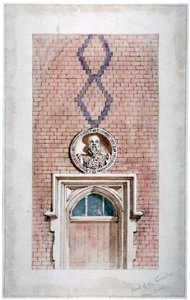 Van Dun Almshouses, Caxton Street, London, 1852. af James Findlay