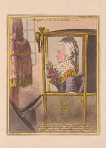A Bouquet of the Last Century, pub. 1802 (håndfarvet gravering) af James Gillray