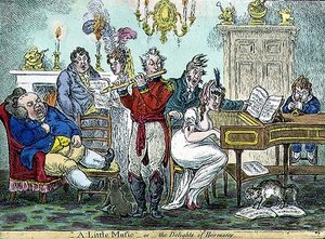 "A Little Music, or the Delights of Harmony", udgivet af Hannah Humphrey. af James Gillray