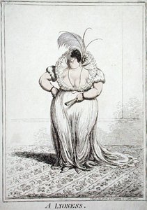 A Lyoness, udgivet af Hannah Humphrey i 1801 (ætsning med akvatint) af James Gillray
