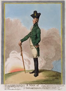 A Man of Importance, udgivet af Hannah Humphrey i 1799 (håndfarvet radering)