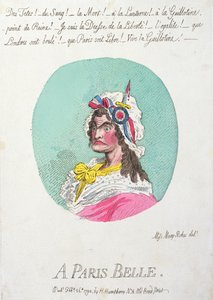 A Paris Belle, udgivet af Hannah Humphrey i 1794 (håndfarvet radering)