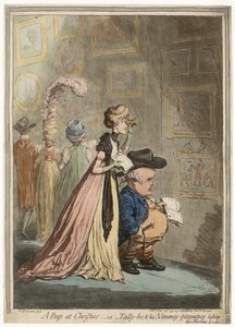 Et kig på Christies; eller Tally-ho, amp; His Nimeney-Pimmeney Taking the Morning Lounge af James Gillray