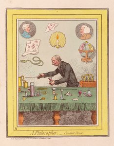 A Philosopher: Conduit Street, pub. 1796 (håndfarvet gravering)