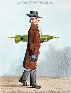 A Prince of the Old School, udgivet af Hannah Humphrey i 1800 (håndfarvet radering)