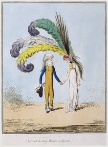 "And catch the living Manners as they rise", udgivet af Hannah Humphrey (håndkoloreret radering) af James Gillray
