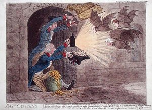 Flagermus fange af James Gillray