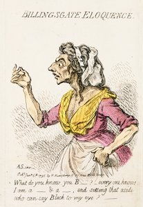 Billingsgate Eloquence, udgivet af Hannah Humphrey i 1795 håndfarvede graveringsdetaljer fra 191281