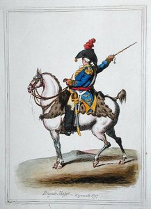 Brigade Major, udgivet af Hannah Humphrey i 1797 (håndfarvet radering) af James Gillray