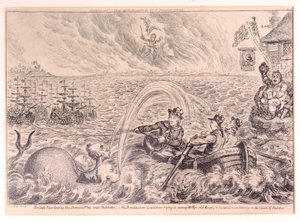 Britiske slæbebåde slæber den danske flåde i havn, 1807