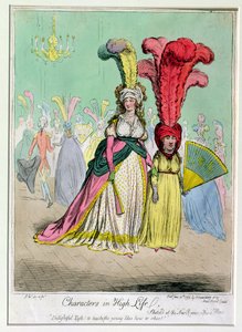 Characters in High Life, udgivet af Hannah Humphrey i 1795 (håndfarvet radering)