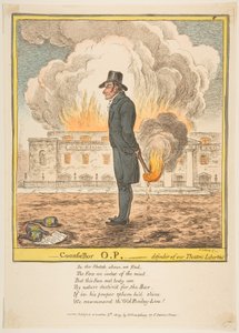 Rådgiver O.P.-Forsvarer af vores teaterfriheder, 5. december 1809. af James Gillray