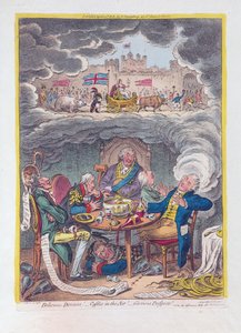 Delicious Dreams: Castles in the Air! - Glorious Prospects!, pub. 1808 (håndfarvet gravering)