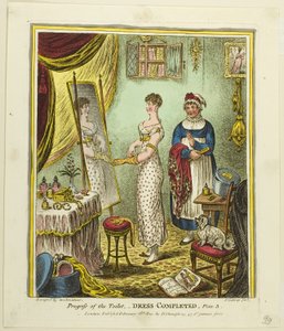 Dress Completed, plade tre af Progress of the Toilet af James Gillray