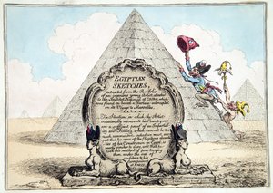 Egyptian Sketches, udgivet af Hannah Humphrey i 1799 (håndkoloreret radering)