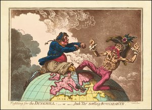 Kampen om Dunghill - eller - Jack Tar gør op med Buonaparte af James Gillray