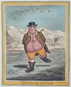 Fine Bracing Weather, udgivet af Hannah Humphrey i 1808 (håndfarvet radering)
