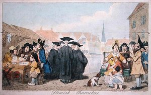 Flamske tegn, udgivet af G. Humphrey i 1793 (håndkoloreret gravering) af James Gillray