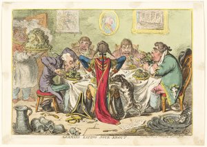 Tyskerne spiser sur-krudt af James Gillray