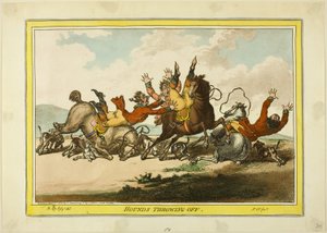 Hunde, der kaster sig ud af James Gillray