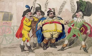 Kong Henrik IV: Den sidste scene, udgivet af S.W. Fores i 1788 (håndkoloreret radering)