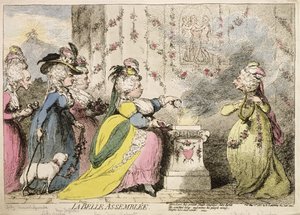 La Belle Assemblee, udgivet af Hannah Humphrey i 1787 (håndfarvet radering)