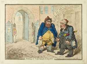 Møde mellem uheldige Citoyen af James Gillray