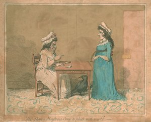 Frøken, jeg har en monstrøs krage at plukke med dig!!, 1794 af James Gillray