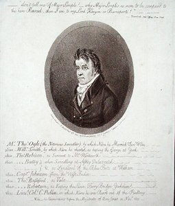 Mr Thomas Ogle, udgivet af Hannah Humphrey i 1801 (radering) af James Gillray