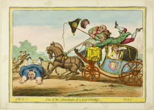 En af fordelene ved en lav vogn af James Gillray
