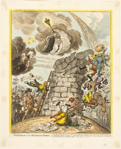 Omstyrtelse af Republikaner-Babel af James Gillray