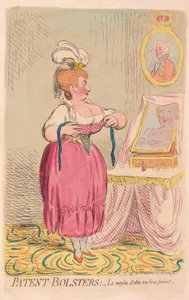 Patent-Bolsters: The Way to Be in Good Point, pub. 1791 (håndfarvet gravering) af James Gillray