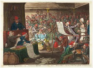 Patriotisk fornyelse, - dvs. - Parlamentet reformeret, a la Françoise ... af James Gillray