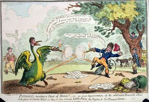 Patrioter bestemmer et ærespunkt! eller En nøjagtig gengivelse af Rencontre, som fandt sted i Coombe Wood den 2. maj 1807 mellem Little Paul the Taylor og Sir Francis Goose, udgivet af Hannah