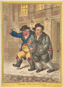 Grundlovens søjler, 1. februar 1809. af James Gillray