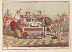 Spiller i Parts, pub. 1801 (håndfarvet gravering)
