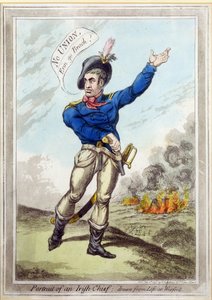 Portræt af en irsk høvding, hentet fra livet på Wexford, pub. af H. Humphrey, 10. juli 1798 (se 105459 for bundw)