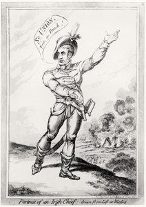 Portræt af en irsk høvding, hentet fra livet på Wexford, pub. af H. Humphrey, 10. juli 1798 (se 123751 for farve)