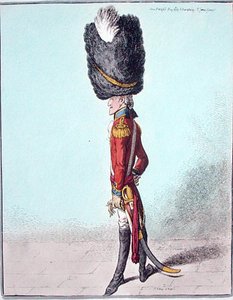 Portræt af en officer, udgivet af Hannah Humphrey i 1800 (håndfarvet radering) af James Gillray