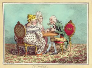 Push-Pin, udgivet af Hannah Humphrey i 1797 (håndfarvet radering)
