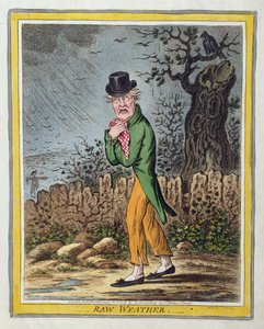 Raw Weather, udgivet af Hannah Humphrey i 1808 (håndfarvet radering)