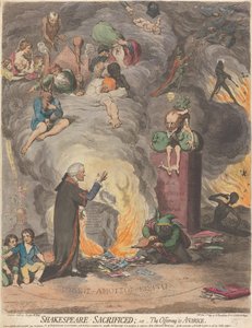 Shakespeare ofrede; eller, ofringen til griskhed af James Gillray