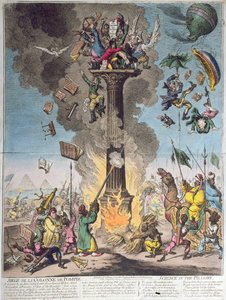 Siege de la Colonne de Pompee, or Science in the Pillory, udgivet af H. Humphrey i 1799 (ætsning, stik og wc)