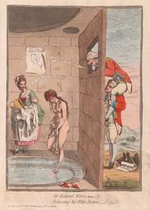 Sir Richard Worse-than-Sly, Exposing his Wifes Bottom - O fye!, pub. 1782 (håndkoloreret gravering)